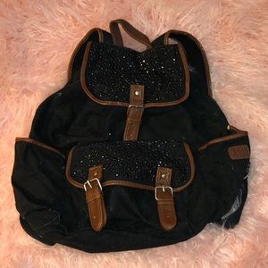 Black Rhinestone Backpack